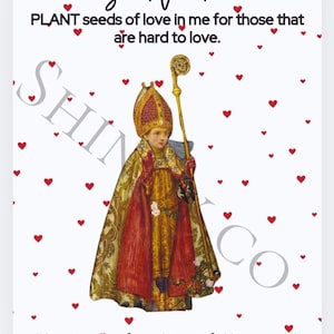 Katholische Heiliger Valentinstag nicht Süßigkeitsblumensamenpapiergebetskarte Absicht heiliges Herz Klassenzimmergeschenk pflanzbare Kirche favorisiert Rückzug
