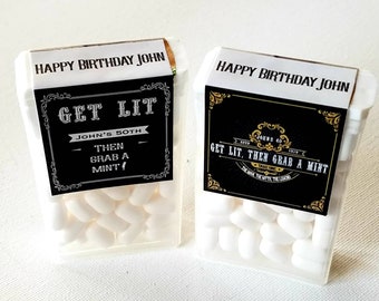 Custom Wedding Tic Tacs cigar bar candy labels party gift ⎜ Wedding treats ⎜ gatsby speakeasy mints roaring 20s theme favors SET OF 10