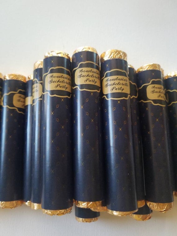 Chocolate Rolo cigars party favors ⎜70th birthday girly designer inspired⎜bachelorette hen party shower⎜diva party kors gold nyfw ⎜SET OF 10 Il_570xn