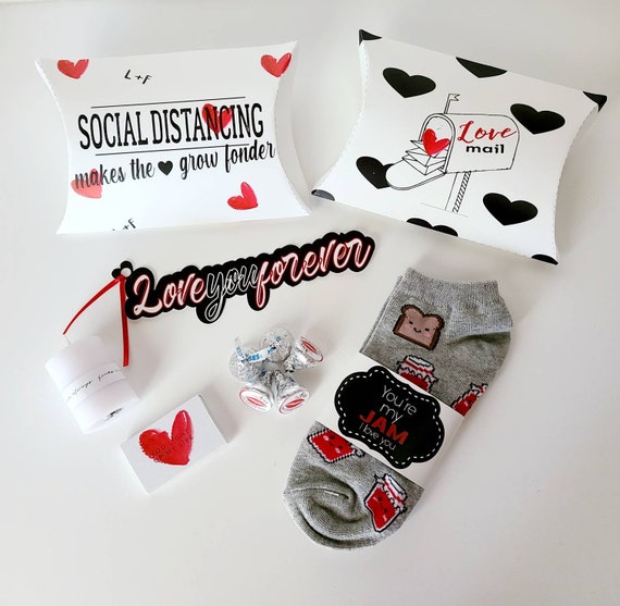 Quarantine valentines day mail custom mail gift set matches candle socks classroom miss you pick me up gift | cheap affordable care package Il_570xn