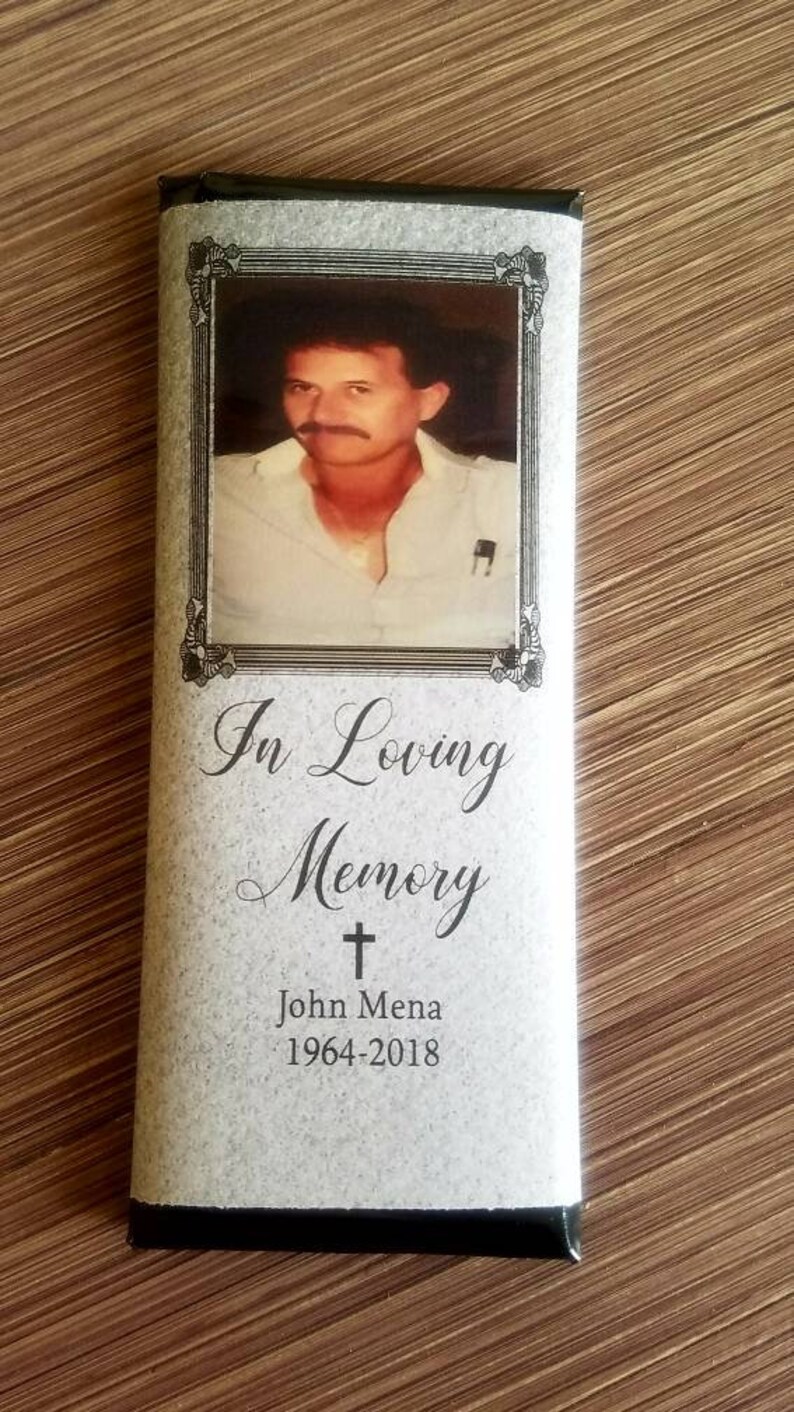 Funeral Chocolate Bar Favors Photo in Loving Memory of Etsy