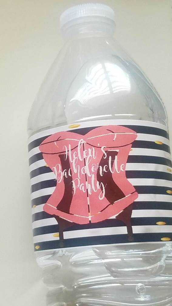 Printed Labels Bachelorette Hen Party Water Bottle Labels - Etsy