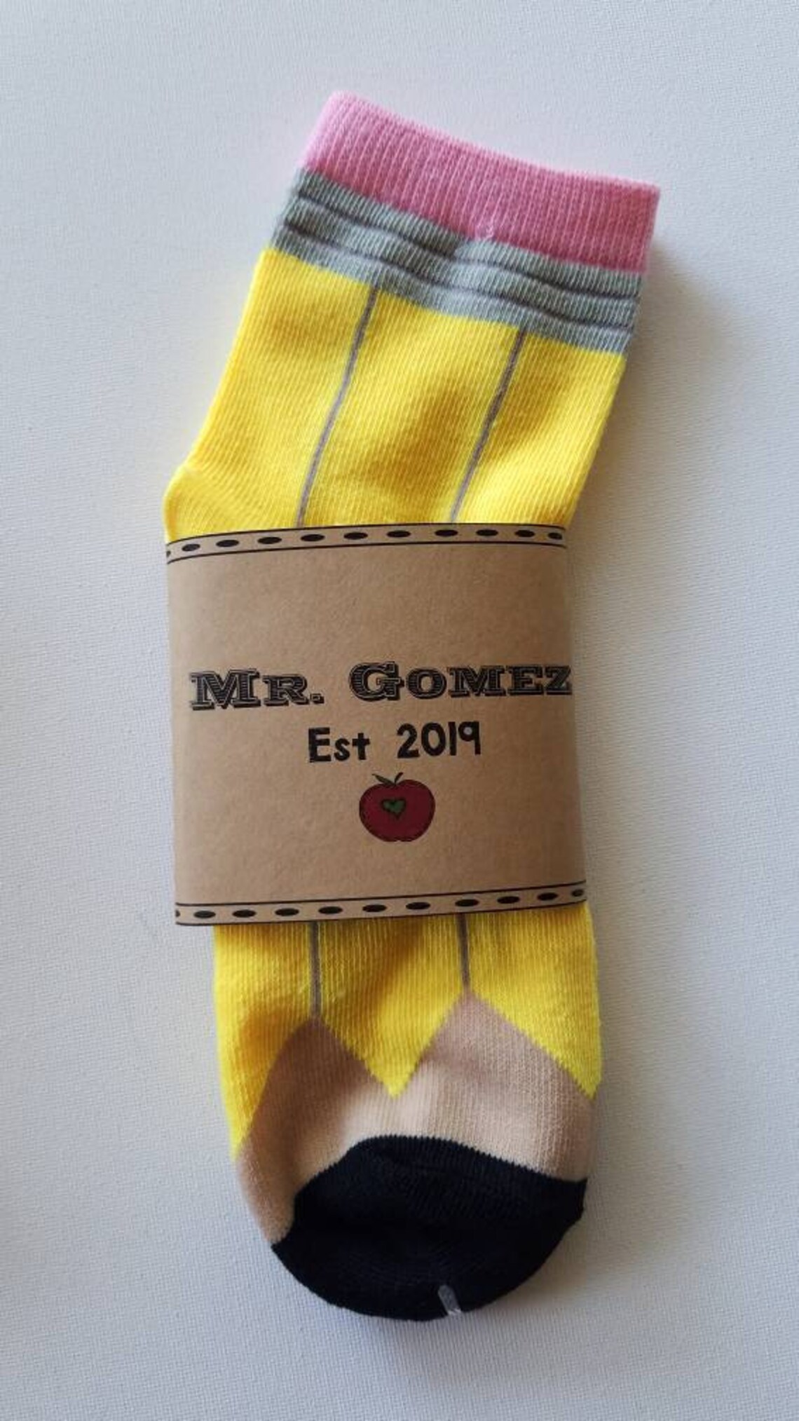 Personalized teacher sock wrap affordable custom socks gift Etsy