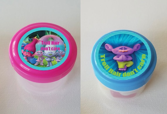 trolls characters party stickers | troll hair don't care treat containers | favor treat candy cups favors | halloween class giveaways Il_570xn