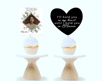 Funeral church reception with sympathy cupcake toppers cake decor memorial catholic christian bereavement celebration of life | SET OF 12