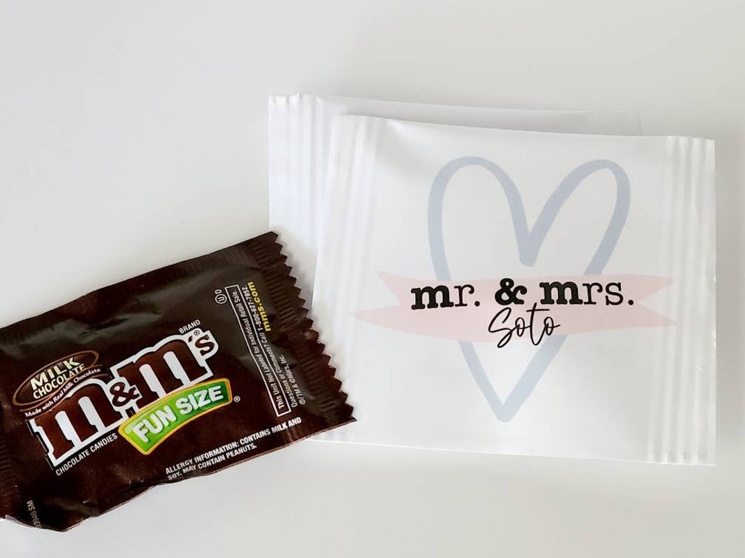 Custom M&ms Wedding Candy Favors ⎜bridal Shower Gifts Mini Mms Packet Bride and Groom Chocolates