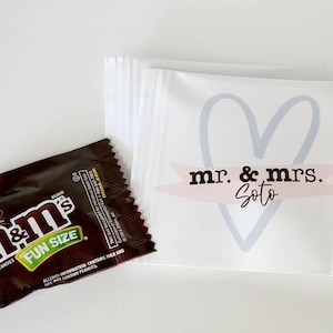 Custom M&Ms wedding candy favors bridal shower gifts mini mms packet bride and groom chocolates affordable favors watercolor SET OF 25 image 1