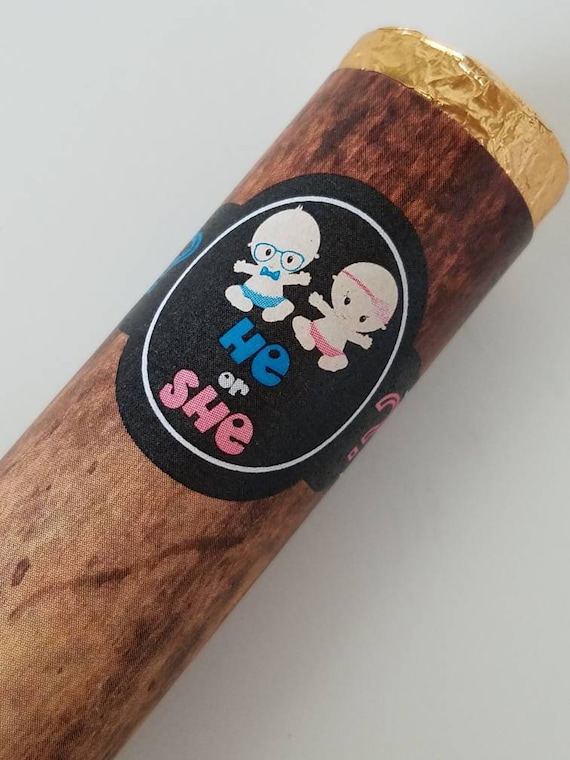 Custom cigar Baby Shower favors Gender neutral Reveal party ⎜ its a girl baby announcement ⎜ its a boy cigars ⎜ rolos chocolates ⎜ SET OF 10 Il_570xn