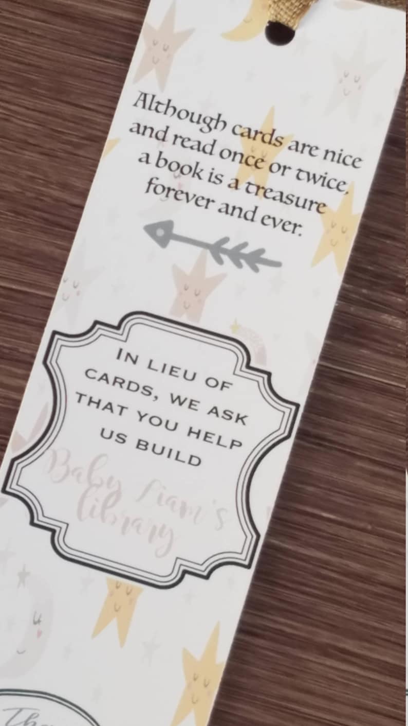 Baby Shower Bookmark Library Shower Invitations Bring a Etsy