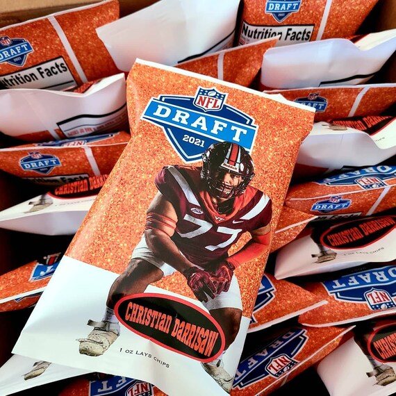Custom photo chip bags cupcake toppers NFL draft football Sports Party tailgate super bowl 2021 team jersey baby tailgate cake decor SET Il_570xn