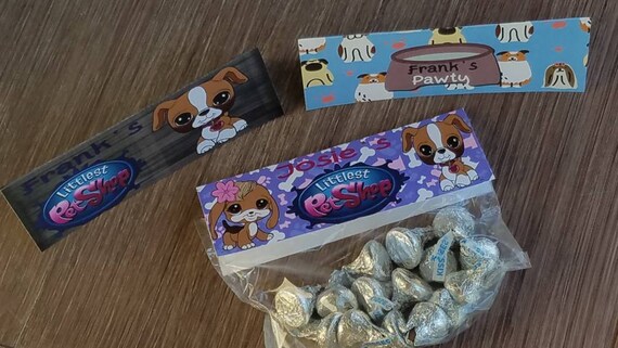 Pet adoption birthday party bag toppers | pet shop dog | cute animals classroom treats | doggie pawty affordable puppy favors | SET OF 10 Il_570xn