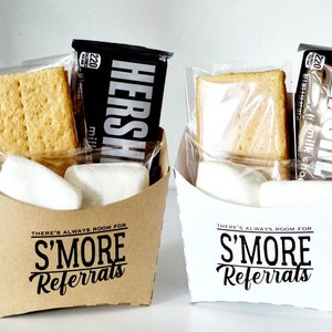 Employee staff office client branded company Smores referrals promotional gifts branding favors business marketing customer giveaways