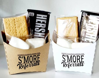 Personalized real estate S&#39;mores Kit: Employee/Client Appreciation church group retreat realtor Gifts popby tradeshow giveaways