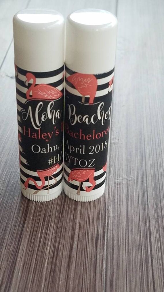 Custom bridal shower favors⎜lip balm gift⎜Flamingo tropical bachelorette or hen party ⎜bridesmaid chapstick destination weddings ⎜ flamingle Il_570xn