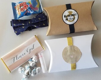 Will you be my ring bearer or flower girl proposal box kits | custom candy chocolate ring security boxes | wedding party proposal sets gifts