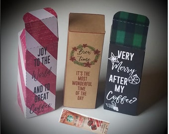 Christmas plaid candy cane stripe holiday gala coffee via latte boxed gift | winter wedding favors baby employee bulk neighbor gift sets tea