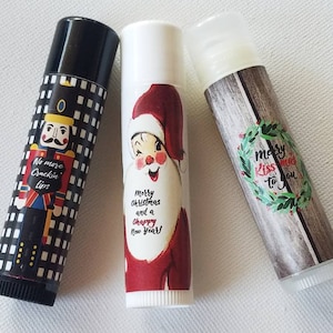 Christmas holidays favors ⎜ lip balm gifts coworker employee staff cheap gifts ⎜ nutcracker santa chapstick farmhouse wreath ⎜ SET OF 10