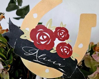 Personalized Kentucky Derby Napkin Rings: Floral Party Decor (SET or Digital)