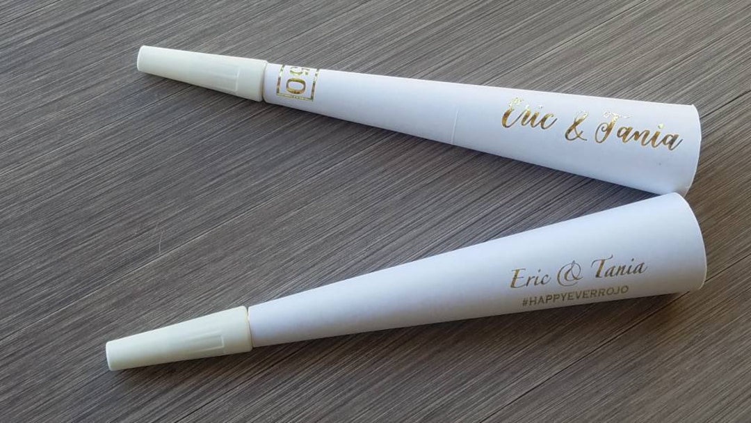 Custom Wedding Noisemakers 50th Gold Anniversary Party Horns Name