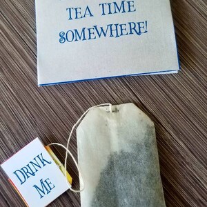 Wonderland tea brunch favors custom tea bags personalized tea wrappers save the date tea shower or baby shower tea party SET OF 10 image 6