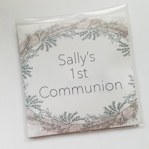 Confirmation first communion or baptism retreat gifts tea bag favors custom tea bags catholic personalized wrappers envelope SET OF 10 image 2