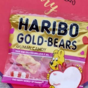 Valentine's day heart gummy bear candy classroom treats friend gift sets class treats gifts cheap affordable beary special SET OF 10 image 3