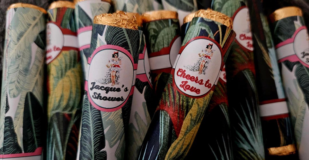 havana tobacco chocolate Chocolate Rolos Cigars Havana Nights Cuban Banana Leaf 40 50th Party Favors  Bachelorette Bridal Shower Tropical Cigarillos Luau Dancer SETS