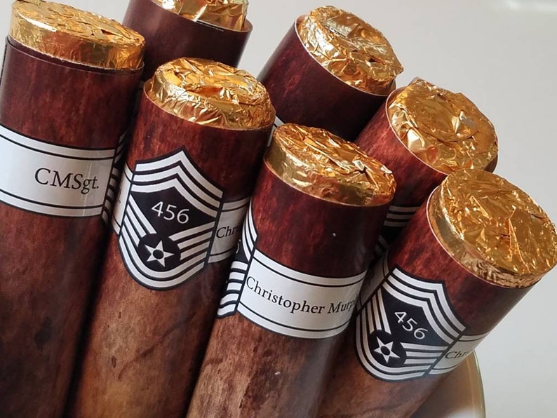 Chocolate cigars Rolos party favors US Navy army Air Force Etsy