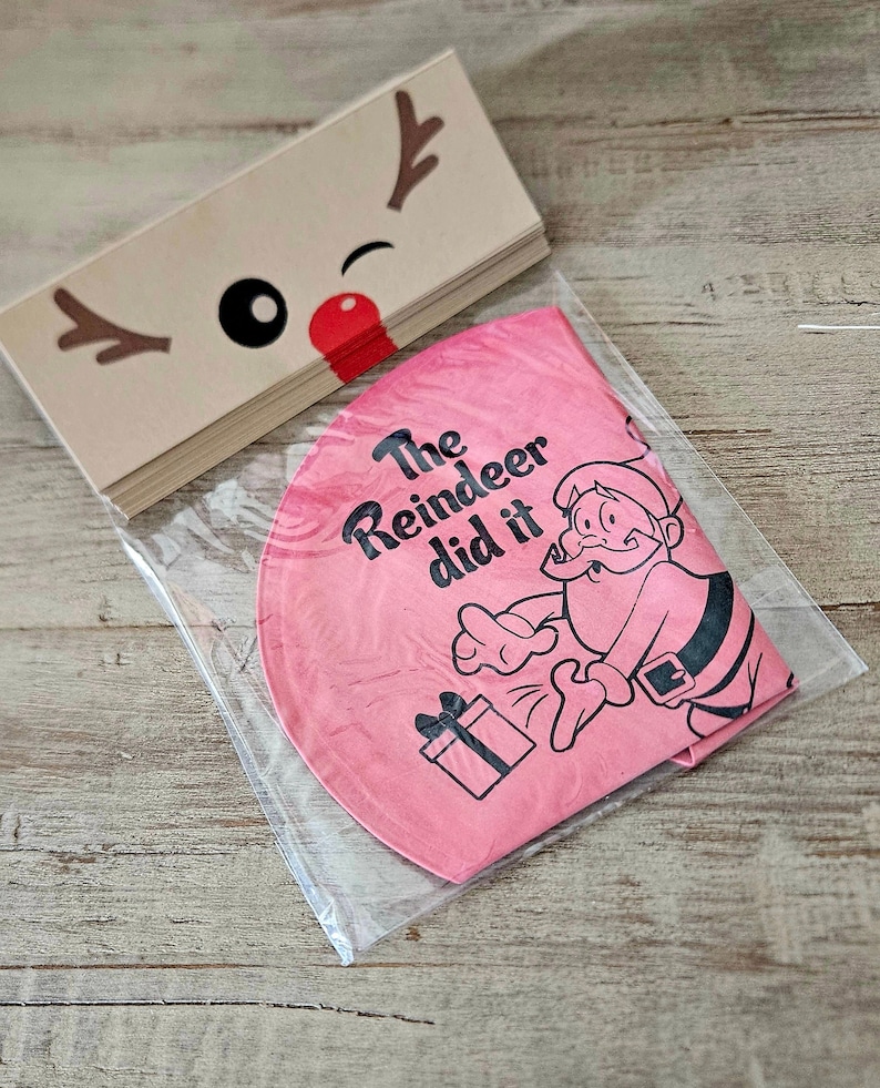Non candy Christmas classroom treats gifts classroom giveaways party whopee cushions reindeer school bulk staff fun gag pooper gift SET OF 5 image 1