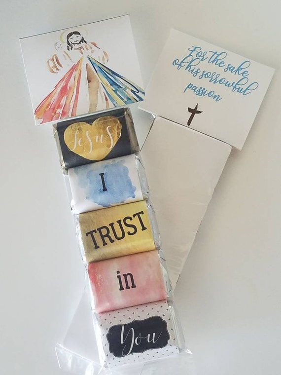 Divine mercy Sunday corporal spiritual acts of mercy bag lent party Kids gifts classroom treats scripture favors candy religious ⎜ SET OF 5 Il_570xn