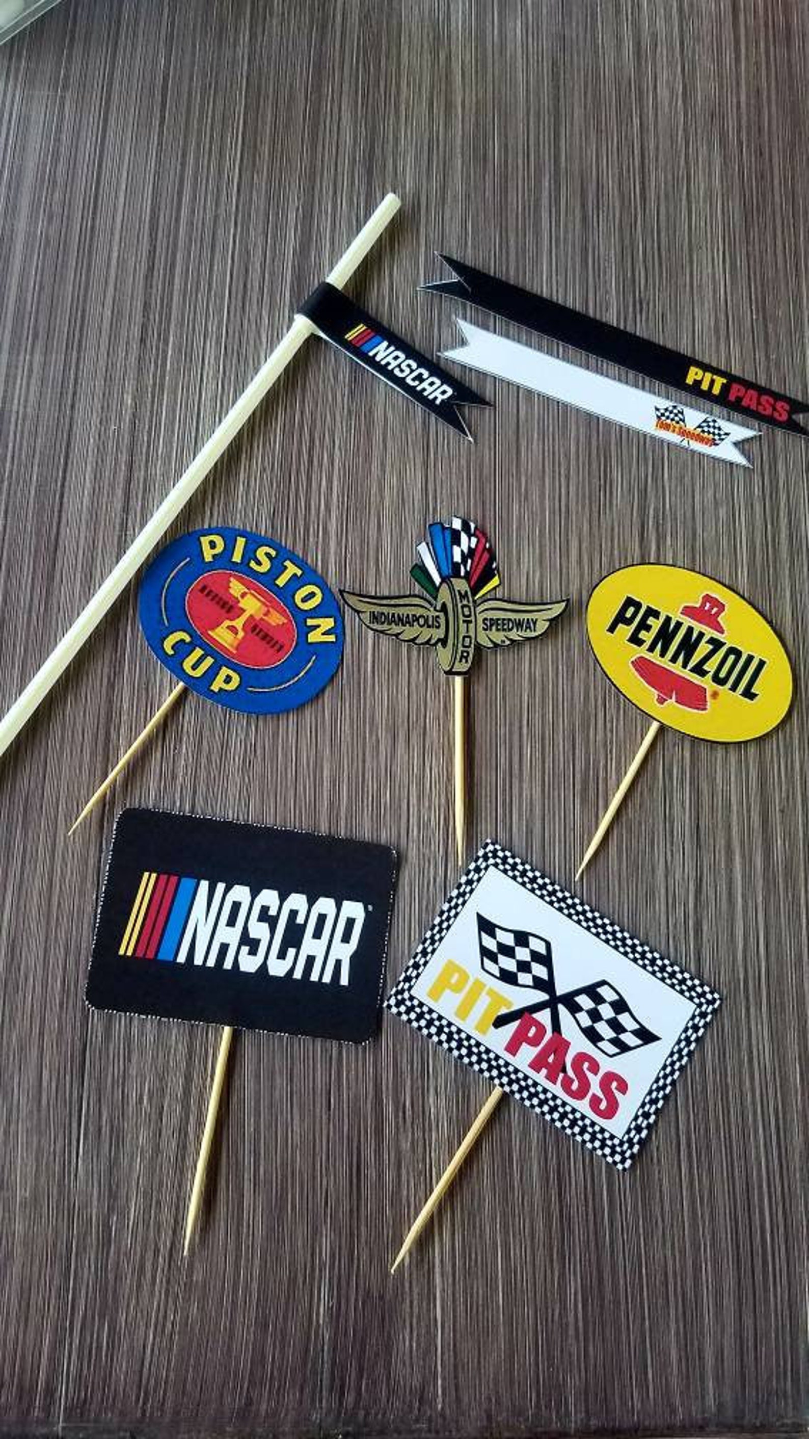 NASCAR racing race car party straw flags pinewood derby black Etsy