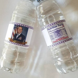 Air Force Retirement Water Bottle Labels: Patriotic Party Favors