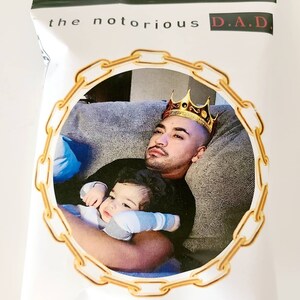 Fathers day custom notorious chip bags Dad gift set personalized chocolates gifts stepdad edible favors dads hip hop father 90s image 5