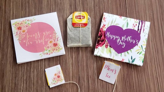 Mothers Day brunch favors ⎜ custom tea bags ⎜ personalized tea wrappers ⎜ tea envelope for moms shower or baby shower tea party | SET OF 10 Il_570xn