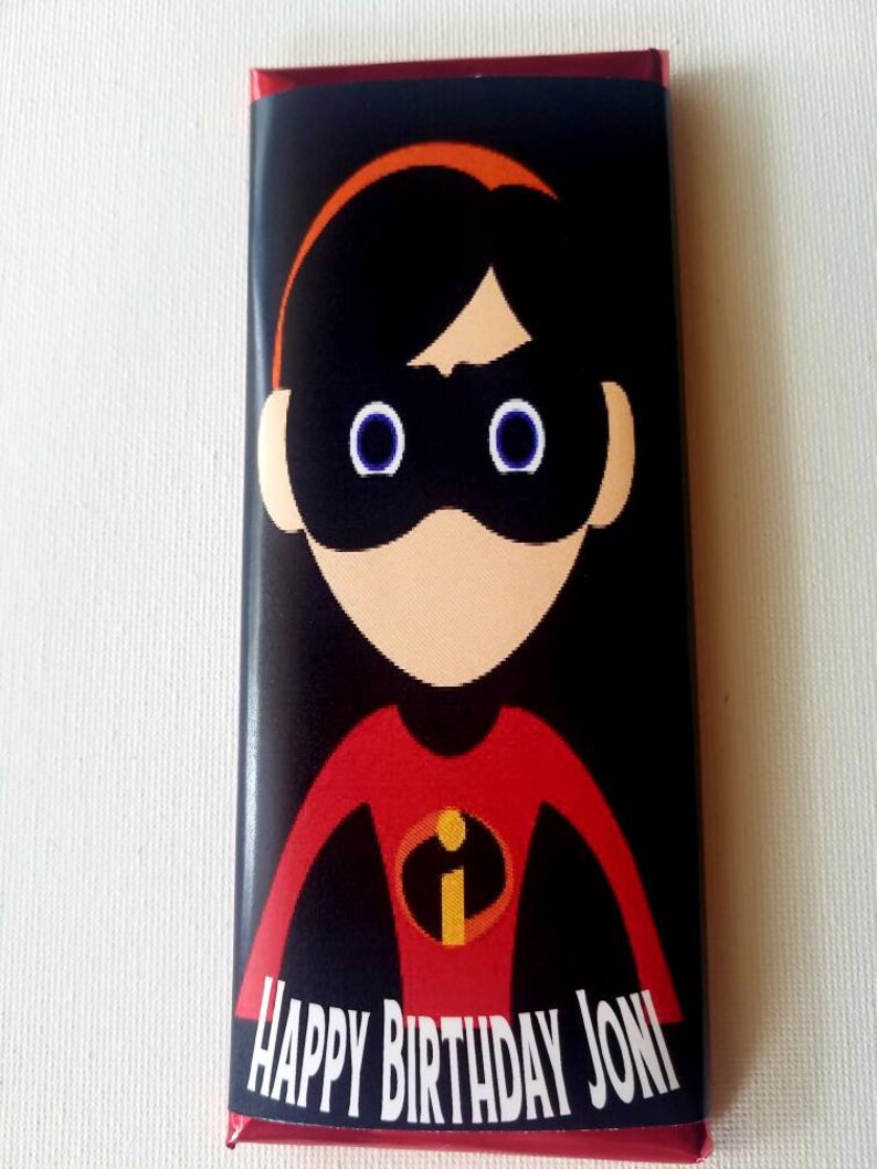 Incredibles Jack Jack birthday party favors chocolate bars Etsy
