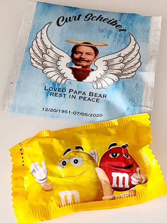Funeral chocolate favors | personalized photo chocolates | in loving memory church memorial service gifts | funeral reception favors M&Ms Il_570xn