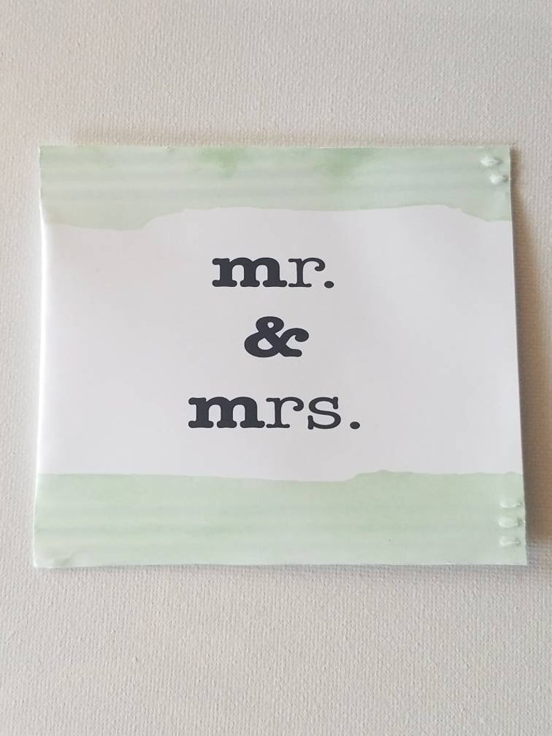 Custom M&Ms wedding candy favors bridal shower gifts mini mms packet bride and groom chocolates affordable favors watercolor SET OF 25 Green watercolor