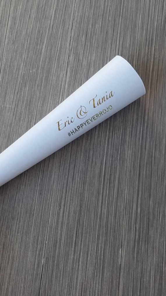 Custom Wedding Noisemakers: Gold Foil Party Horns