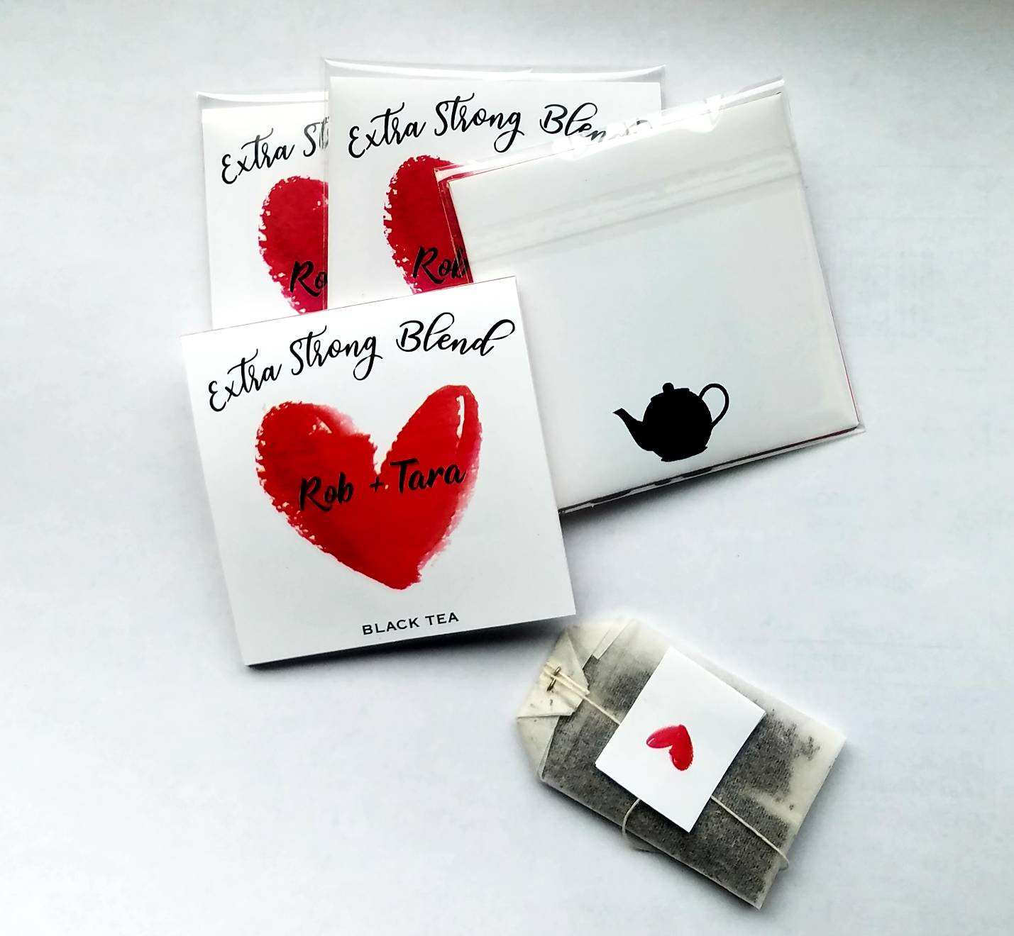 Valentines day watercolor Wedding tea bag favors custom tea | Etsy