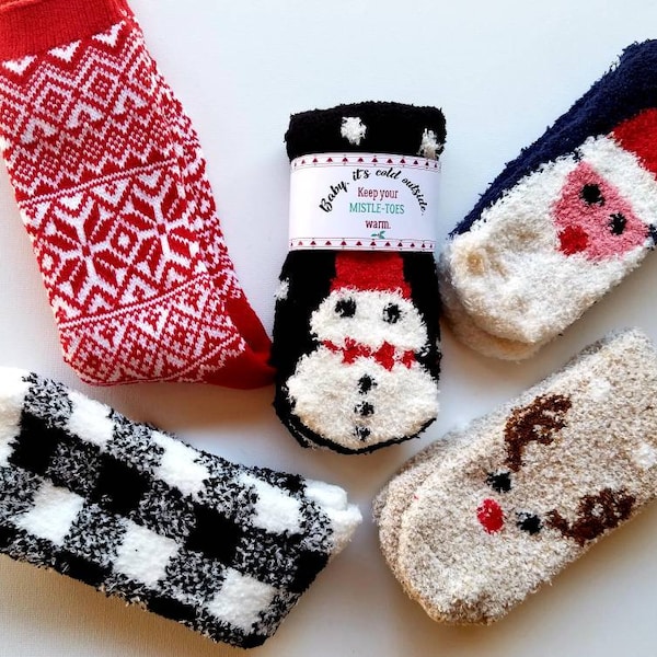 Christmas Fuzzy Socks Etsy