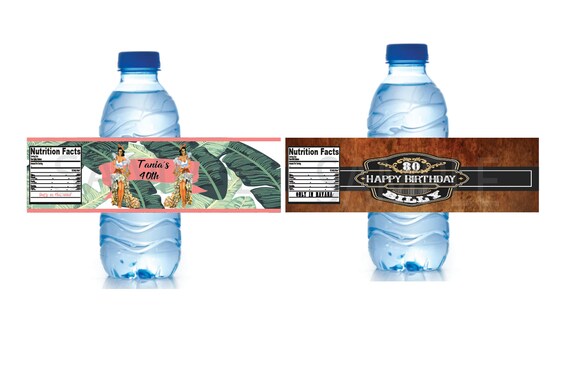 SET OF 10 Havana nights palm leaves tropical water bottle labels | bachelor bachelorette wedding bridal shower party favors | tropical luau Il_570xn