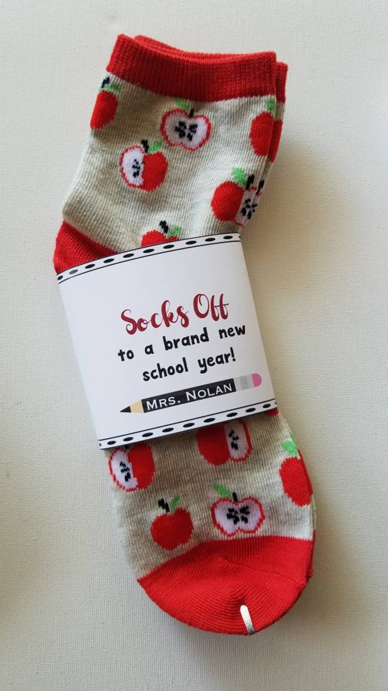 Personalized Teacher Sock Wrap Affordable Custom Socks Gift Etsy