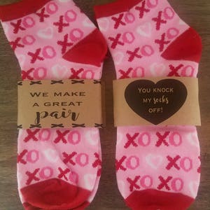 Personalized sock gifts custom sock wrap gift unique Valentine's Day mature classroom treats favors socks gifts cheap affordable gift image 2