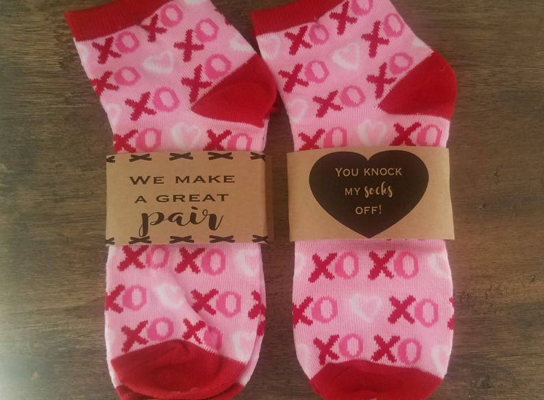 Personalized sock gifts custom sock wrap gift unique Valentine's Day mature classroom treats favors socks gifts cheap affordable gift image 2