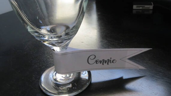 Personalized Wedding Wine Glass Charm Wedding Reception Place Etsy