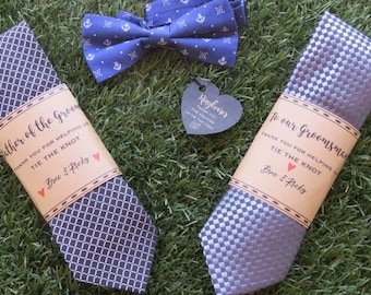 Personalized father of the bride groom gift ⎜ custom mens gift ⎜ groomsmen necktie socks labels guy wraps ⎜ ring bearer 2019 wedding favors