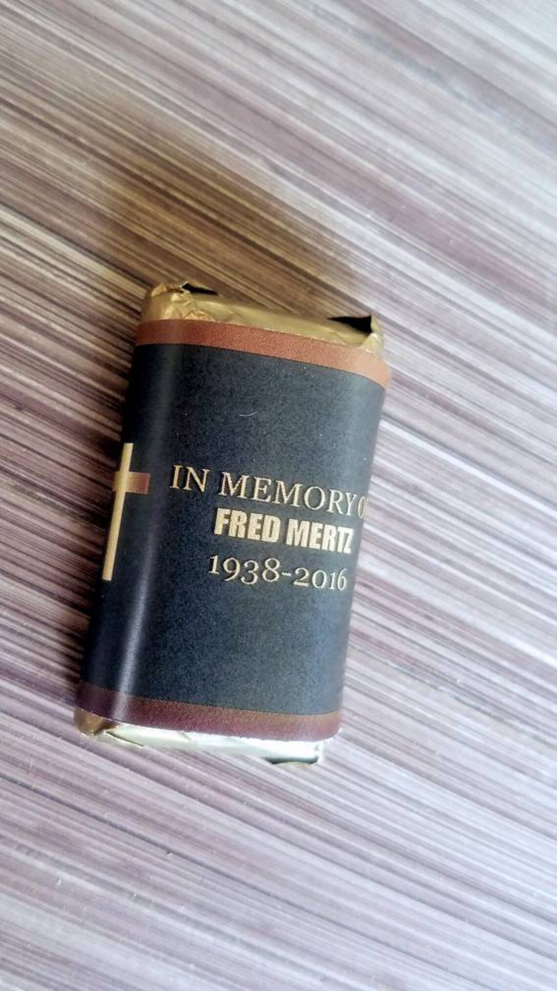 Funeral chocolate bar favors personalized photo in loving Etsy