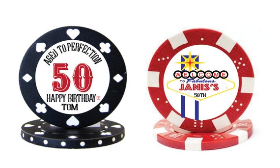 Personalized casino night birthday Las Vegas wedding shower party casino chips labels retirement 70th bachelorette 007 label bond SET of 10 Il_570xn