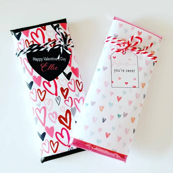 Valentine's Day tags class treats chocolate Hershey twine wrap party favors doorstep sweets gifts personalized teacher classroom SET OF 10 Il_570xn