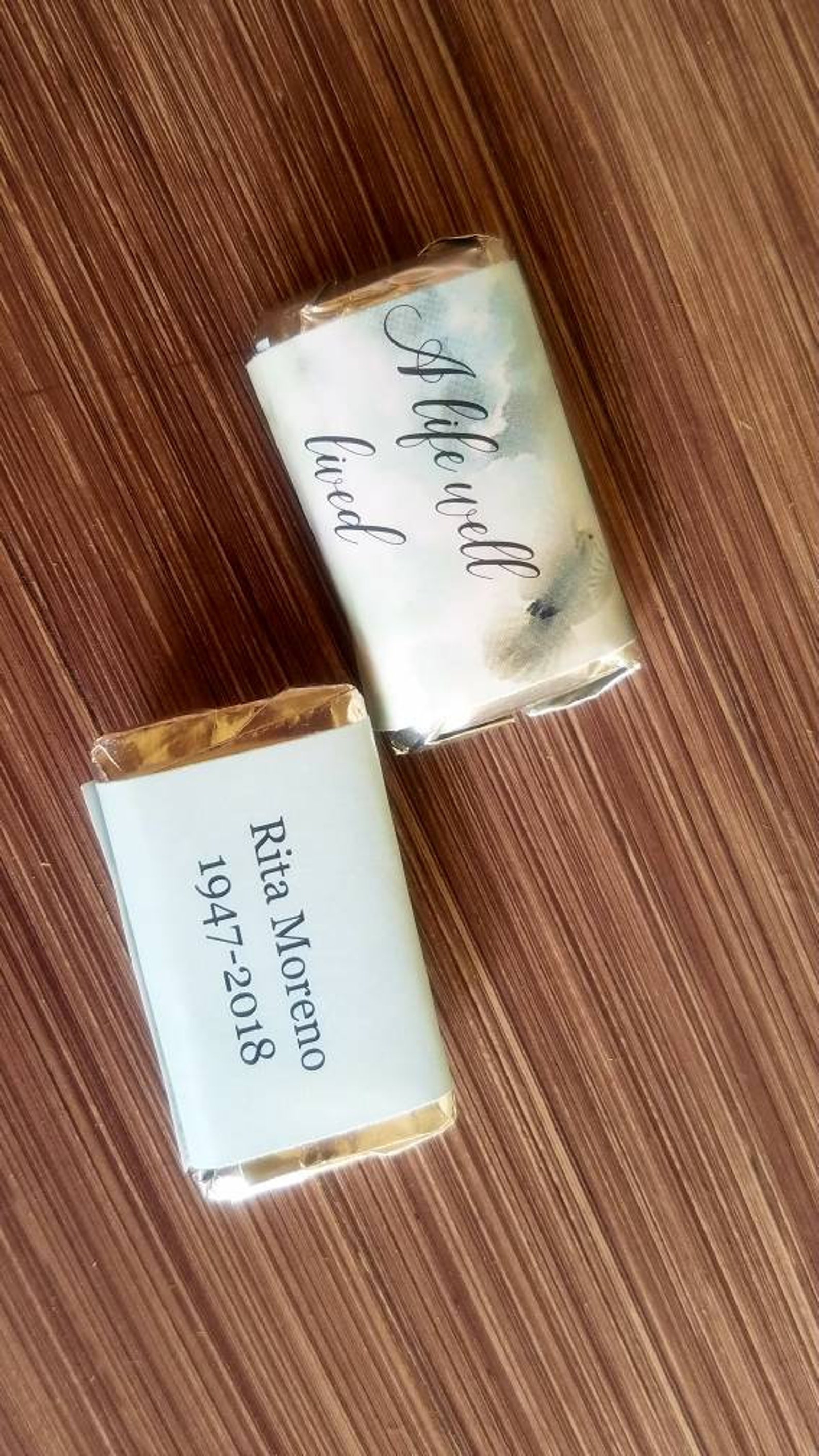 Funeral Chocolate Bar Favors Photo in Loving Memory of Etsy